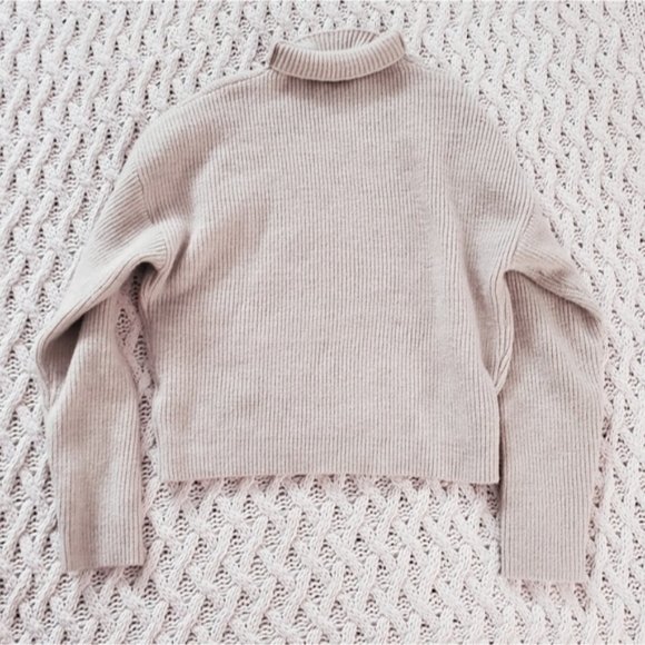 RETROD Oversized Beige Knit Mock Sweater- M- New *without tags* - Picture 1 of 4
